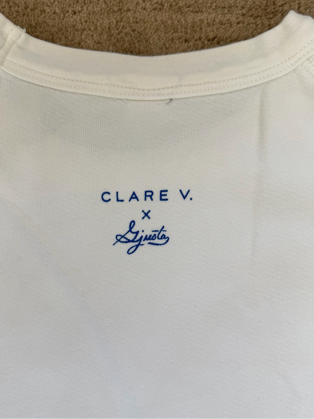 Clare V x Gjusta ‘Liberez Les Sardines’ cotton shirt sleeve sweatshirt - Picture 4 of 7